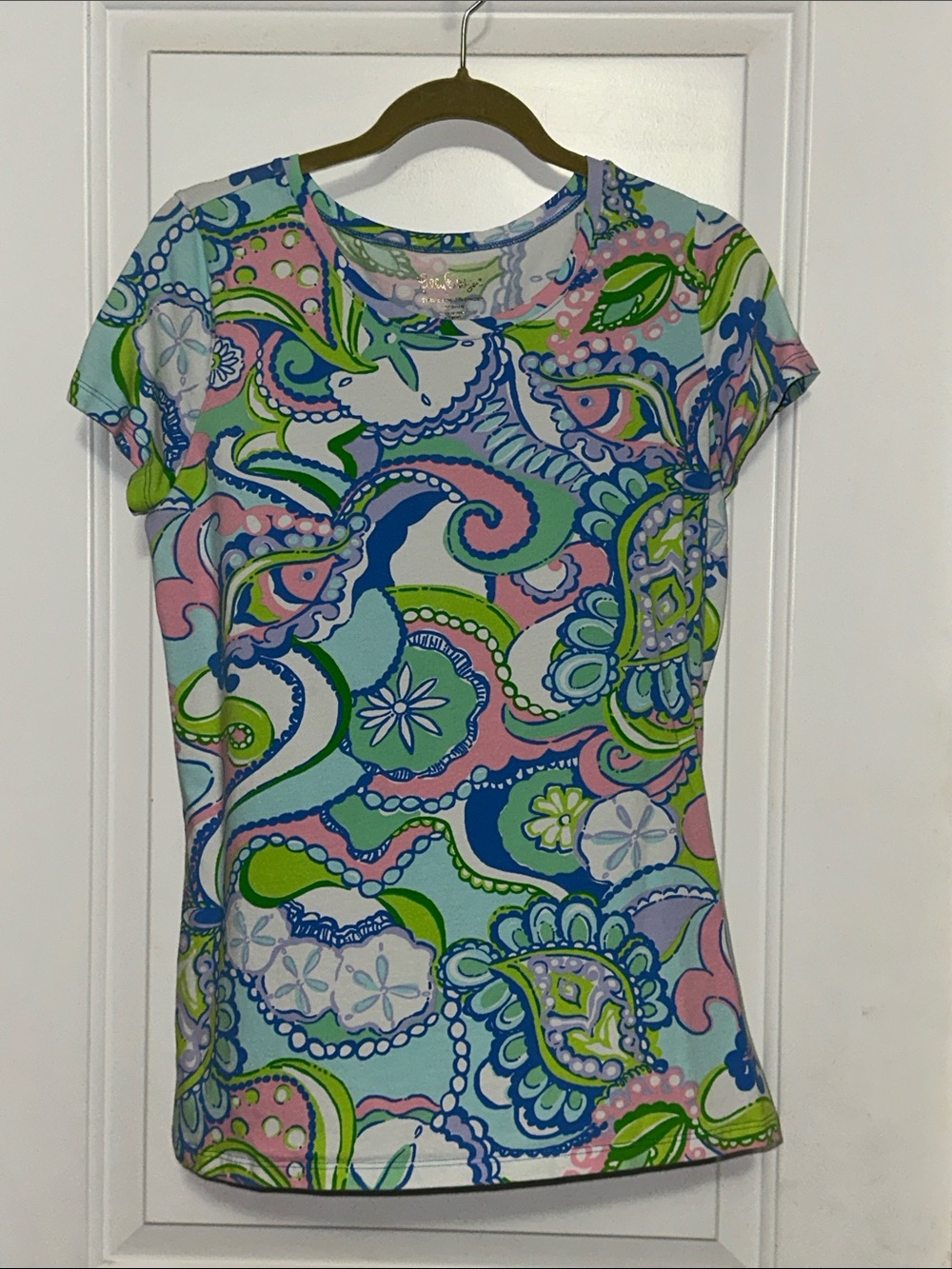 Lilly Pulitzer Short-Sleeve Tee in Blue, Pink & Green